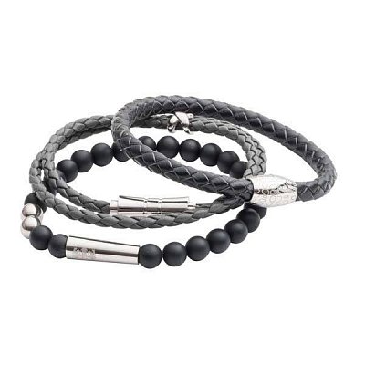 Luxusní černý náramek z onyxu v matném provedení L (20-21cm)