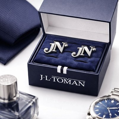 Manžetové knoflíčky s monogramem JN č. 1 vyrobené na zakázku