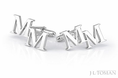 Manžetové knoflíčky s monogramem MM vyrobené na zakázku