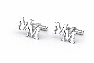 Manžetové knoflíčky s monogramem MM vyrobené na zakázku