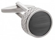 Šedé luxusní manžetové knoflíčky s ozdobným okrajem v industriálním stylu