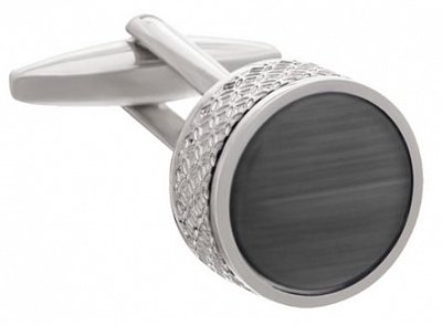 Šedé luxusní manžetové knoflíčky s ozdobným okrajem v industriálním stylu