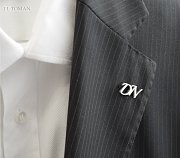 Stříbrné manžetové knoflíčky s monogramem DN č. 13 vyrobené na zakázku podle grafického návrhu