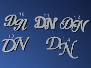 Stříbrné manžetové knoflíčky s monogramem DN č. 13 vyrobené na zakázku podle grafického návrhu