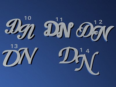 Stříbrné manžetové knoflíčky s monogramem DN č. 13 vyrobené na zakázku podle grafického návrhu