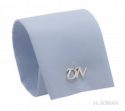 Stříbrné manžetové knoflíčky s monogramem DN č. 13 vyrobené na zakázku podle grafického návrhu