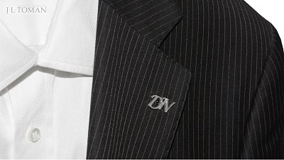 Stříbrné manžetové knoflíčky s monogramem DN č. 13 vyrobené na zakázku podle grafického návrhu