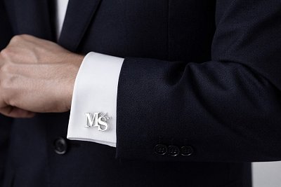 Stříbrné manžetové knoflíčky s monogramem MŠ č. 2