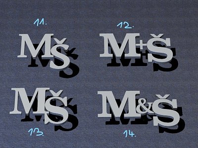 Stříbrné manžetové knoflíčky s monogramem MŠ č. 2