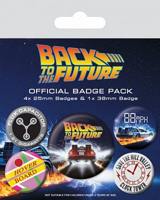 Back to the Future Pin Badges 5-Pack DeLorean
