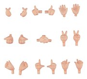 Original Character Parts for Nendoroid Doll Figures Hand Parts Set 02 (Peach)