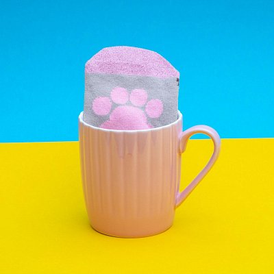 Pusheen Sock in a Mug Pink Cupcake