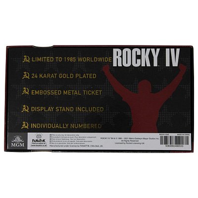 Rocky IV Replica East vs. West Fight Ticket (gold plated)