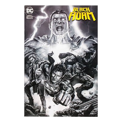 DC Direct Actionfigur & Comic Black Adam Batman Line Art Variant (Gold Label) (SDCC) 18 cm