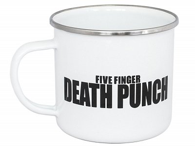 Five Finger Death Punch Emaille Becher White Logo