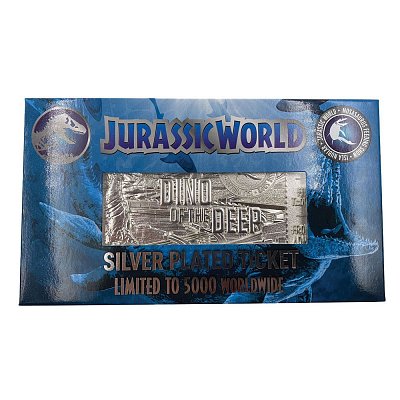 Jurassic Park Replik Mosasaurus Ticket (versilbert)