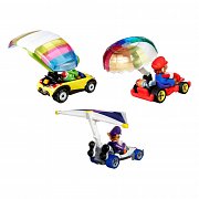 Mario Kart Hot Wheels Diecast Modellautos 3er-Pack 1/64 Yoshi, Waluigi, Mario