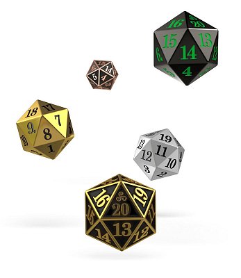 Oakie Doakie Dice W20 Spindown-Würfel Set Metal (5)