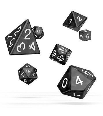 Oakie Doakie Dice Würfel RPG-Set Marble - Schwarz (7)