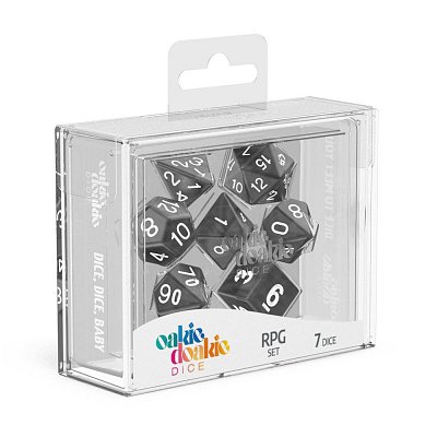 Oakie Doakie Dice Würfel RPG-Set Marble - Schwarz (7)