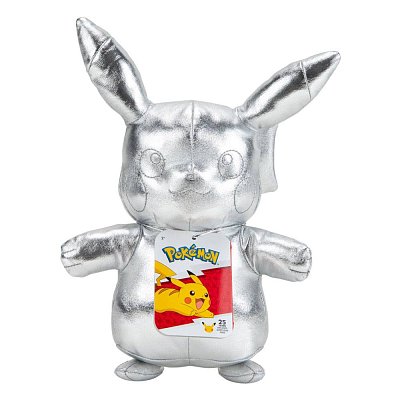 Pokémon 25. Jubiläum Select Plüschfigur Silber Version Pikachu 30 cm