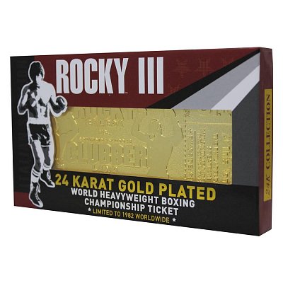 Rocky III Replik World Heavyweight Boxing Championship Ticket (vergoldet)