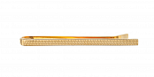 Klasická zlatá spona na kravatu s vroubkovaným vzorem v délce 50mm