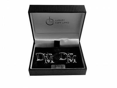 Stříbrné manžetové knoflíčky s monogramem DM ručně vyrobené Ag 925/1000