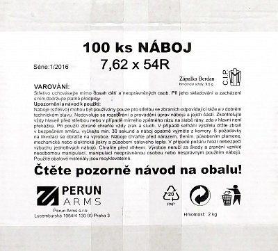 Náboj 7,62x54R FMJ 9,6g