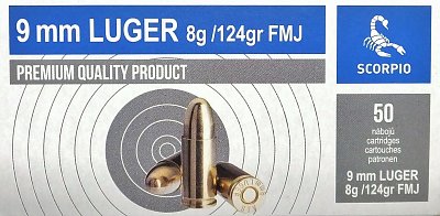 Náboj STV 9mm Luger Premium Quality FMJ 8g 50ks