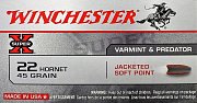 Náboj Winchester  22 Hornet Soft point 45GR 50 ks