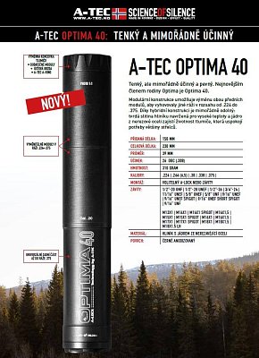 Tlumič A-TEC model Optima 45 modulový do r. 223 Rem závit M15x1