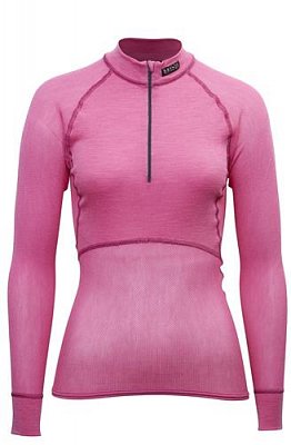 Dámský rolák BRYNJE CLASSIC WOOL THERMO LIGHT ZIP-POLO pink  L