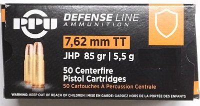 Náboj PRVI PARTIZAN 7,62x25 Tokarev JHP 5,5g 50 ks