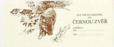 Pozvánka na naháňku na černou zvěř