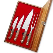 Sada nožů Dellinger 3 ks WALNUT s vidličkou