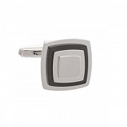 Designové manžetové knoflíčky v matném provedení zaoblených čtverců s šedým doplňkem