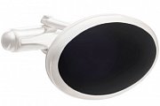 Elegantní stříbrné manžetové knoflíčky osazené drahokamem onyx
