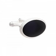 Elegantní stříbrné manžetové knoflíčky osazené drahokamem onyx