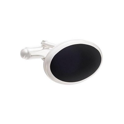 Elegantní stříbrné manžetové knoflíčky osazené drahokamem onyx