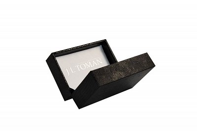 Elegantní stříbrné manžetové knoflíčky s jemnými barevnými vlnkami z perleti