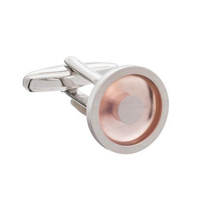 Kulaté manžetové knoflíčky s efektem zlato růžového nástřiku na kovu s lehkým přebrusem