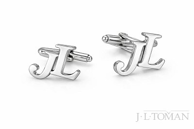 Manžetové knoflíčky s monogramem JL č. 10 vyrobené na zakázku