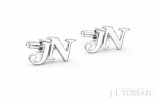 Manžetové knoflíčky s monogramem JN č. 1 vyrobené na zakázku