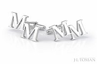 Manžetové knoflíčky s monogramem MM vyrobené na zakázku