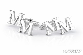 Manžetové knoflíčky s monogramem MM vyrobené na zakázku