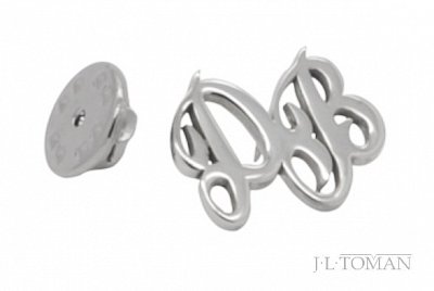 Stříbrná ozdoba do klopy s monogramem DB č. 12