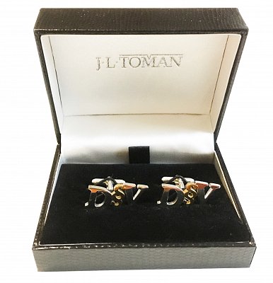 Stříbrné manžetové knoflíčky s monogramem D&V