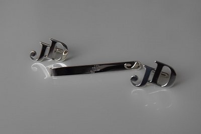 Stříbrné manžetové knoflíčky s monogramem JD