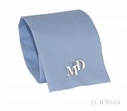 Stříbrné manžetové knoflíčky s monogramem MD vyrobené na zakázku
